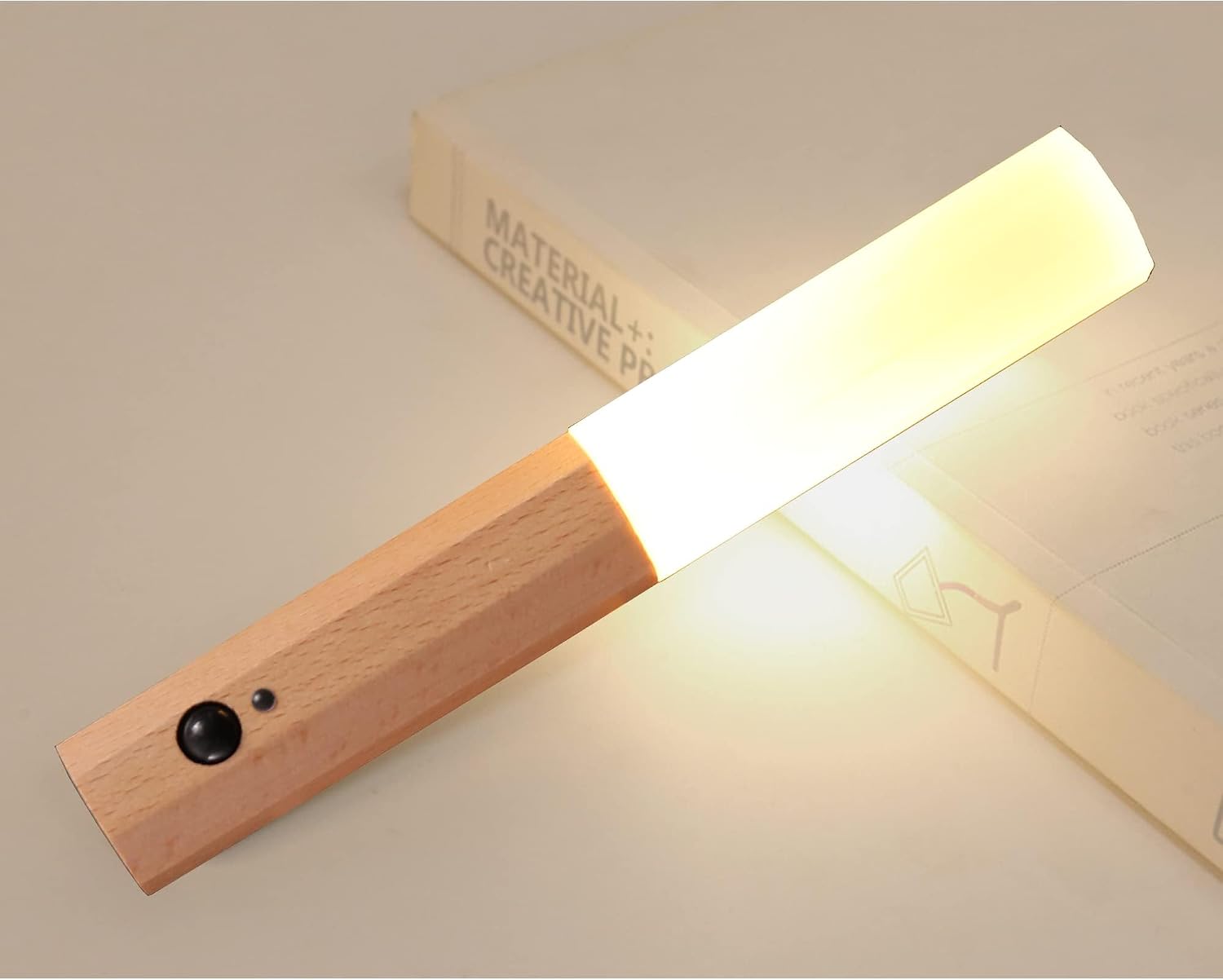 Motion Sensor Light Indoor, Stick on Motion Wall Light Wooden Wall Sconce wooden LED Wall Sconce Indoor Rechargeable Wooden Wall Light for Hallway, Stair, Closet, Shelf, Bathroom, Kitchen (Ash)