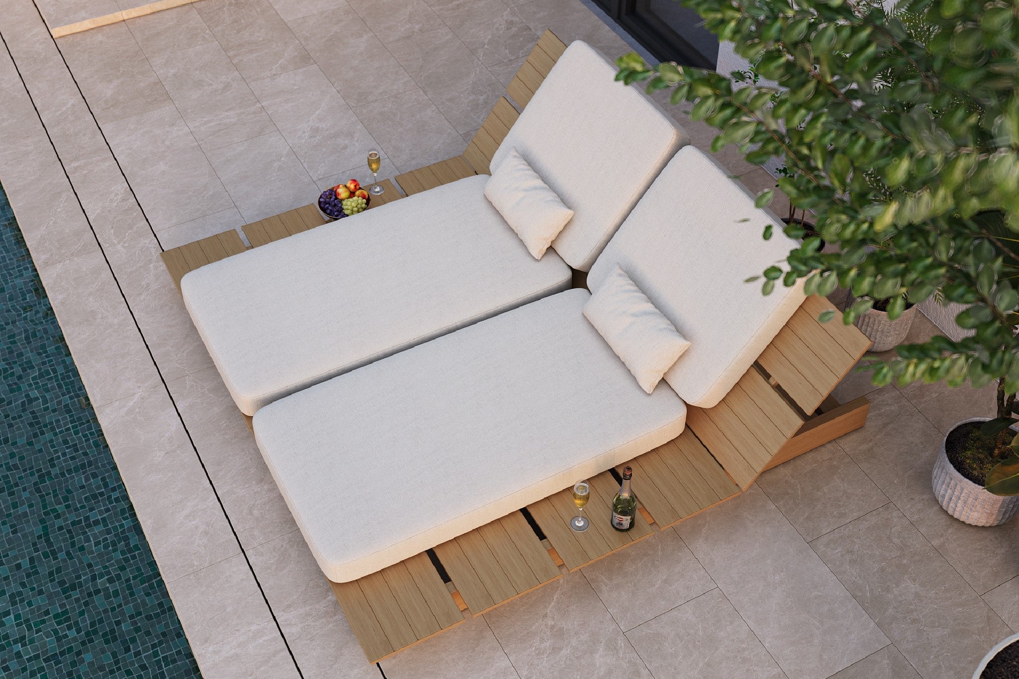 Zenro Outdoor Aluminum Chaise Lounge with Cushion