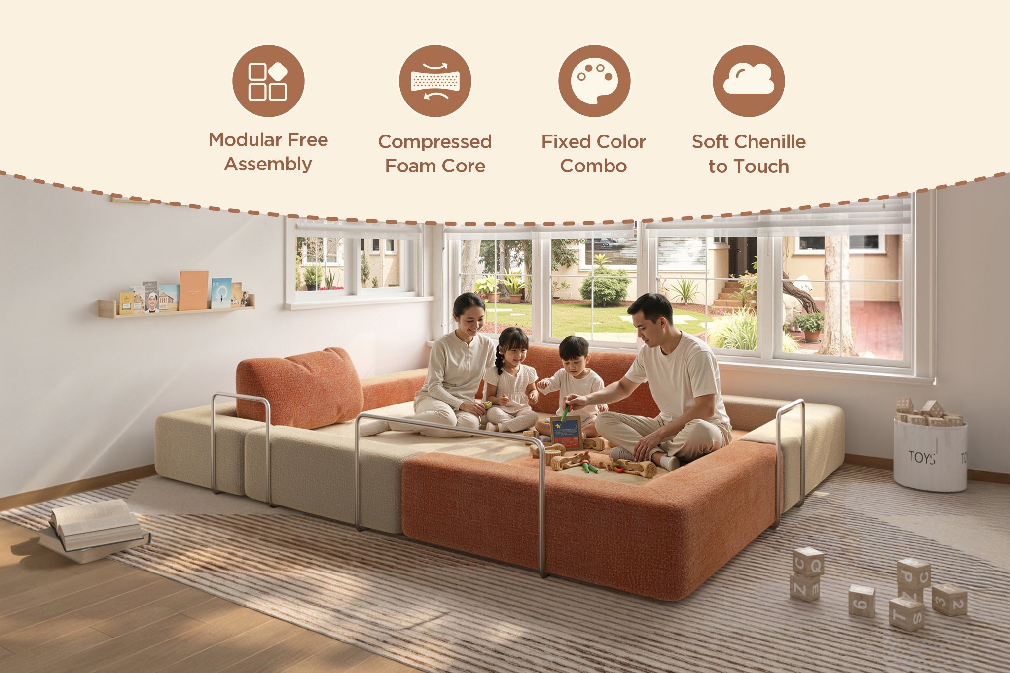 CushyLand Modular Kids Play Sofa