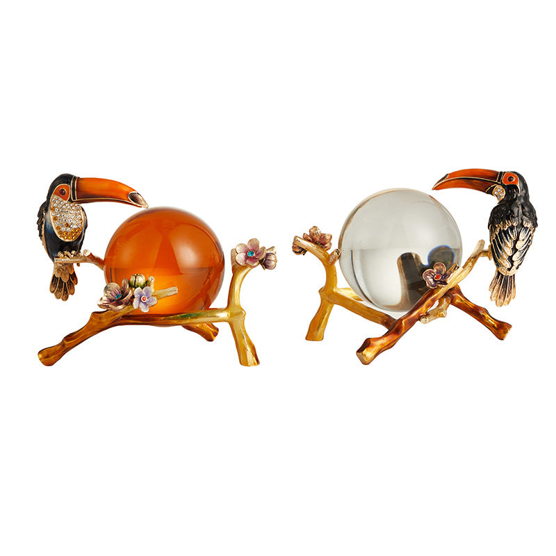 Modern Luxury Enamel Crystal Ball Decor for Home