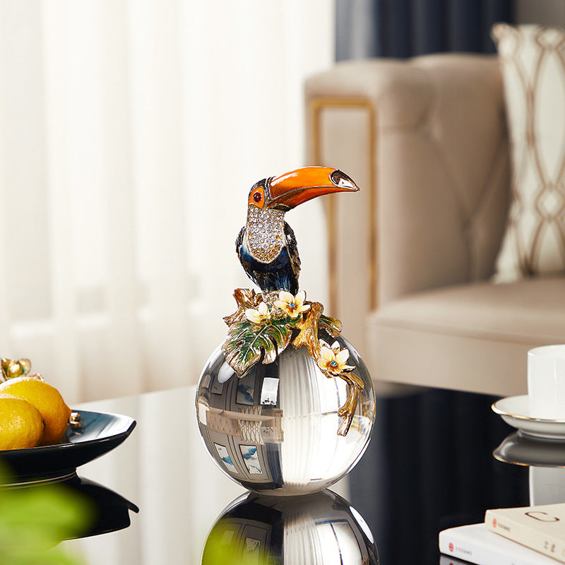 Modern Luxury Enamel Crystal Ball Decor for Home