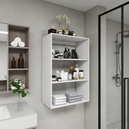 B4 Bathroom colset shelves Wood Modular Closet System Wall Mounted Shelves Walk in Clothes Storage Cabinet Shelving Built in Closet Organizer for Bedroom White 31.49&