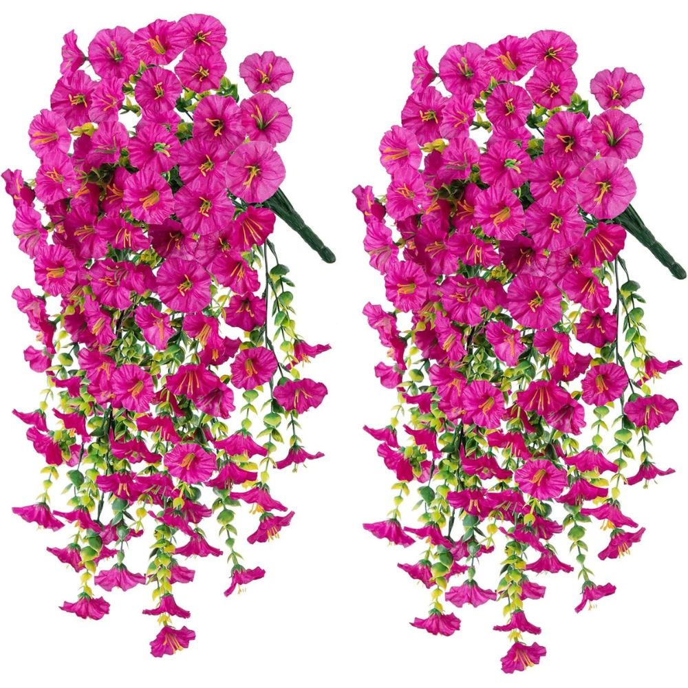 Lifelike UV-Resistant Morning Glory Artificial Flower Hanging Decor
