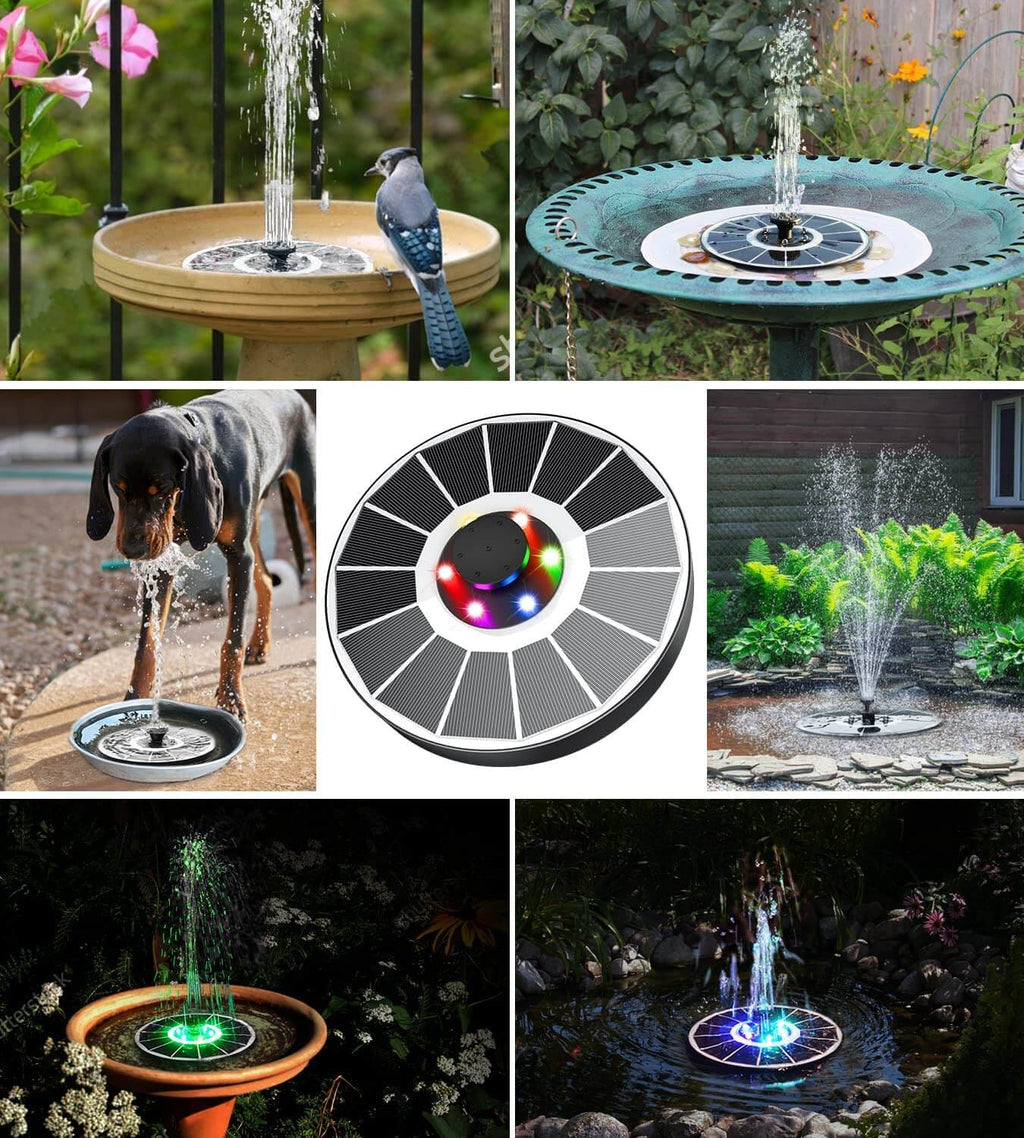 Solar-Powered LED Fountain — Eco-Friendly Outdoor Water Feature