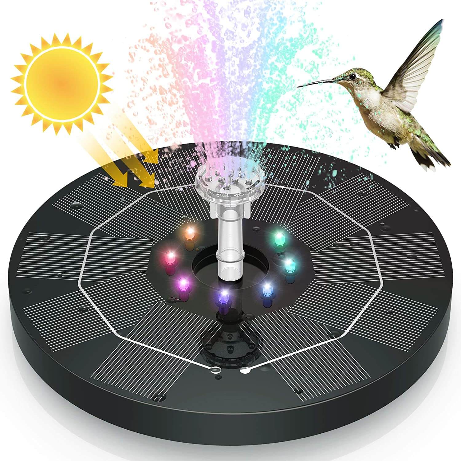 Solar-Powered LED Fountain — Eco-Friendly Outdoor Water Feature