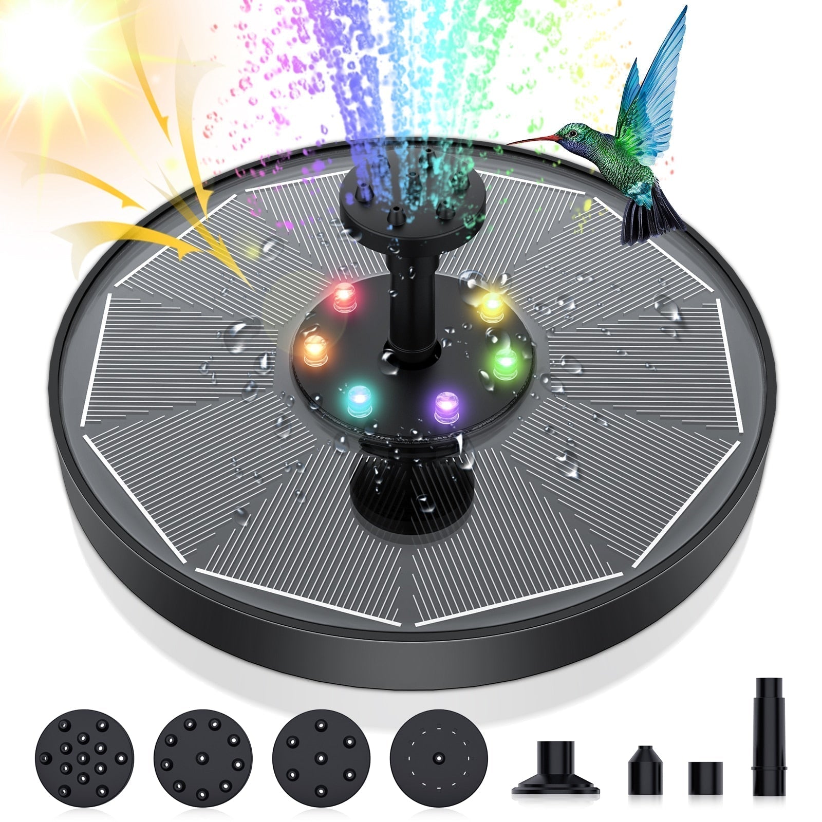 Solar-Powered LED Fountain — Eco-Friendly Outdoor Water Feature