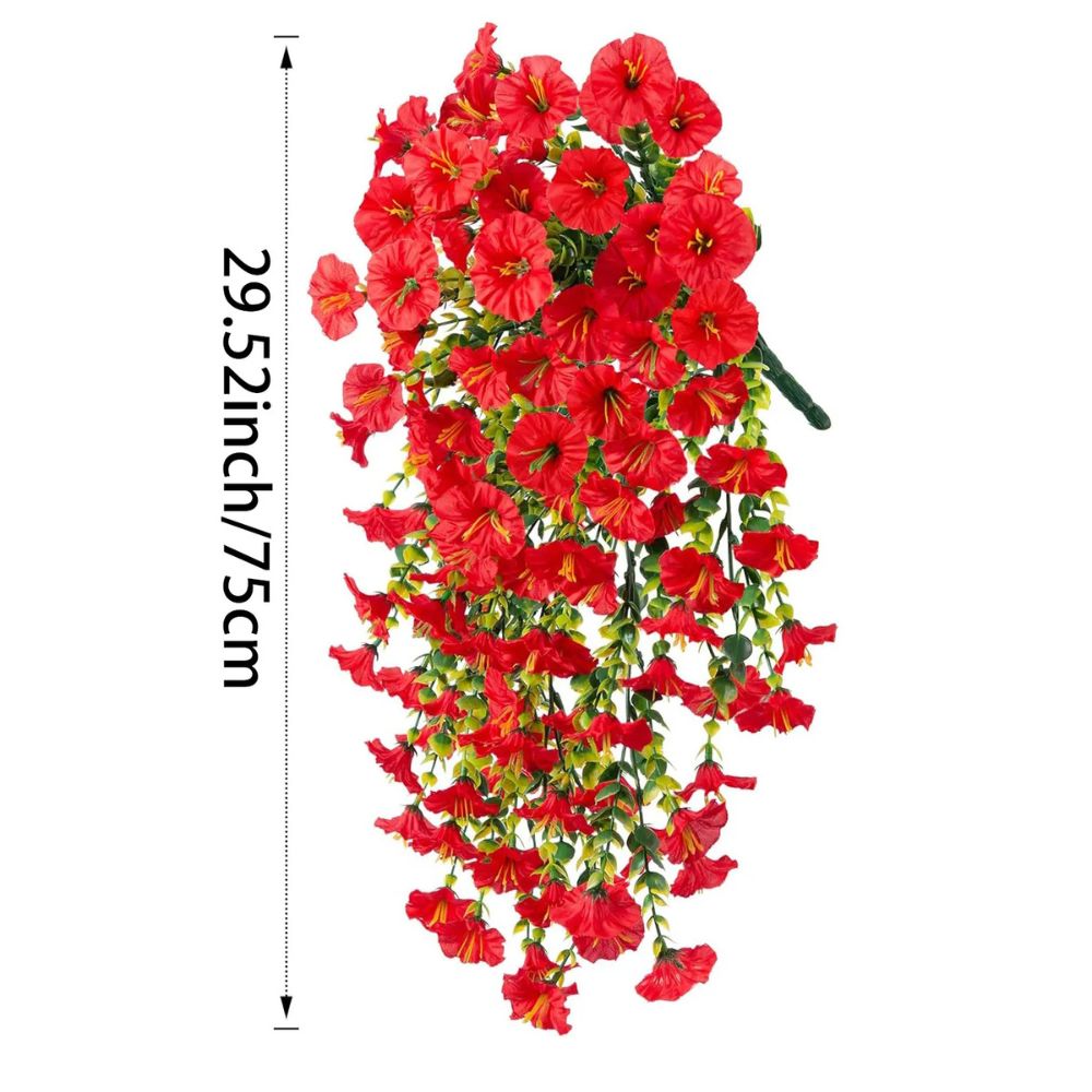 Lifelike UV-Resistant Morning Glory Artificial Flower Hanging Decor