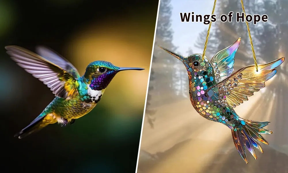 Colorful Hummingbird Suncatcher for Window - Vibrant Hanging Decoration