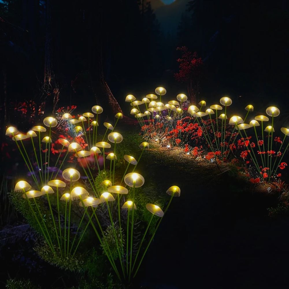Solar-Powered Swaying Mushroom Garden Lights for Whimsical Outdoor Decor
