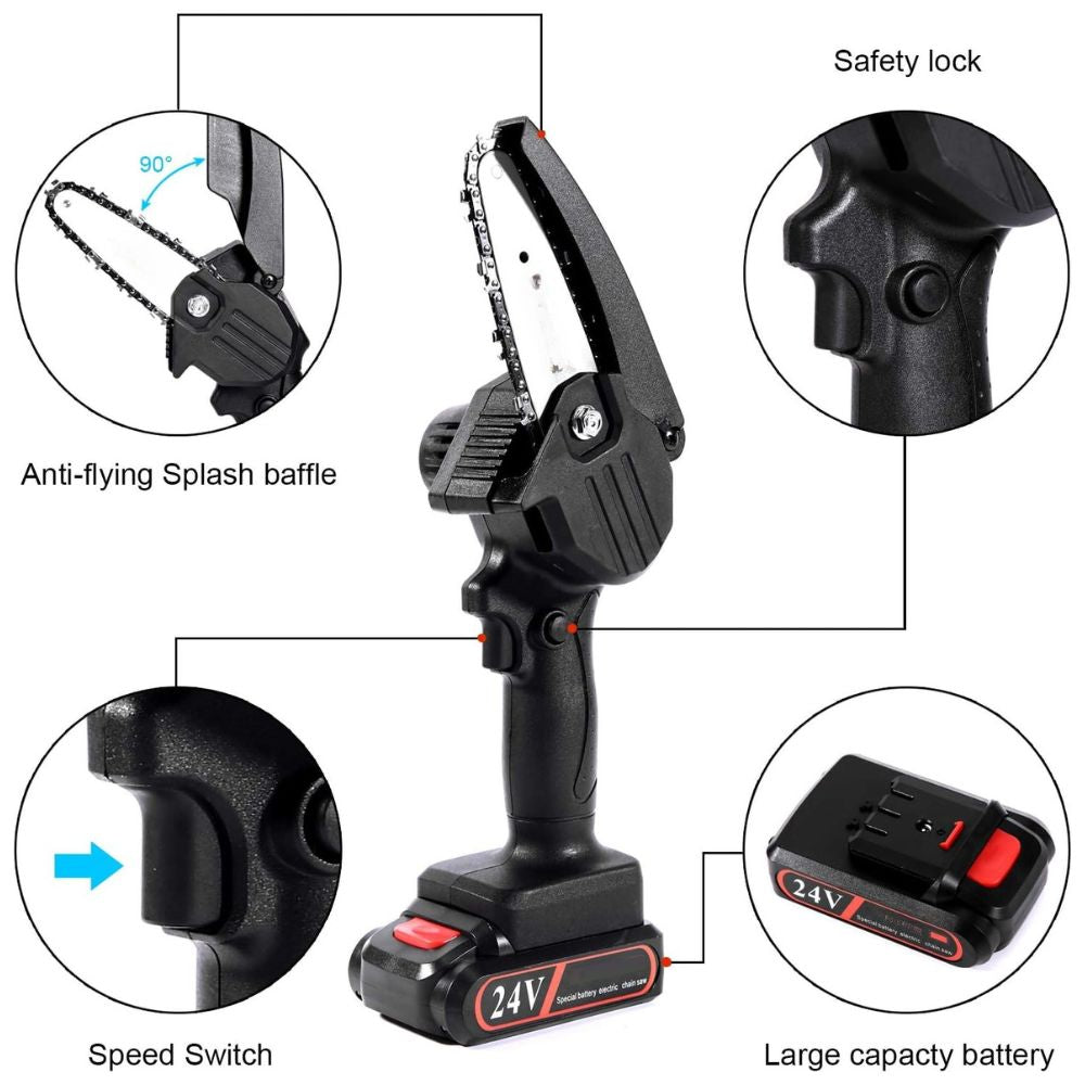Enhanced 24V Mini Chainsaw — Compact, Powerful Cordless Saw for Quick Tasks
