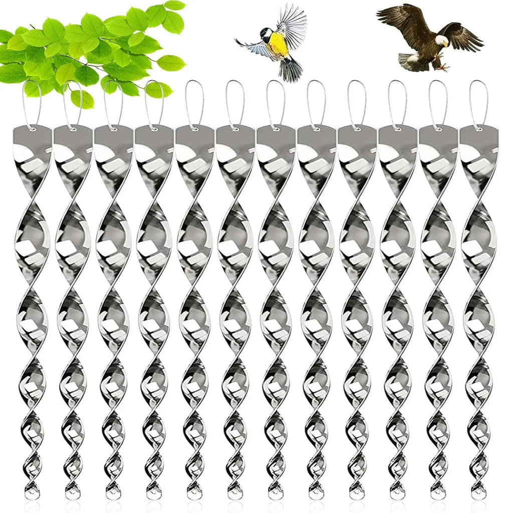 Reflective Spiral Rod Bird Deterrent for Outdoor Spaces - Easy Install