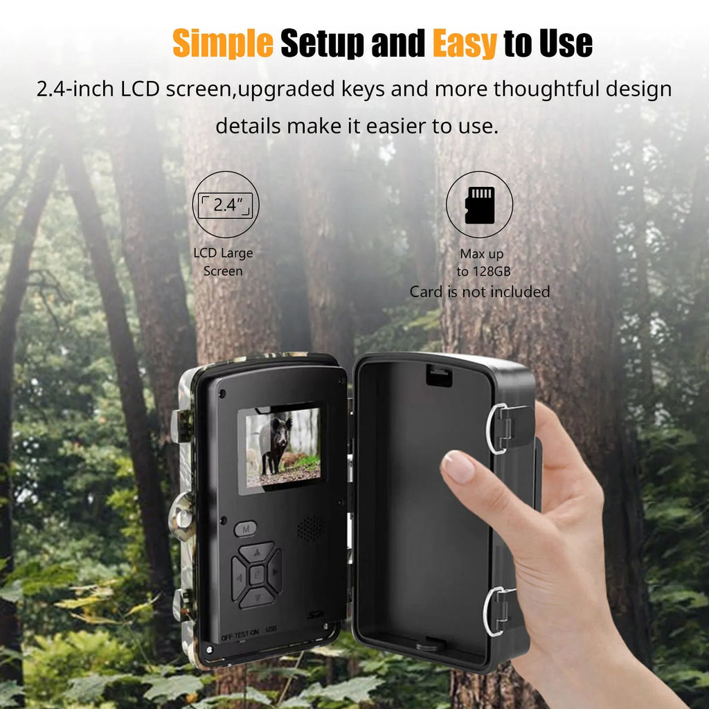 Full HD Night Vision Trail Camera for Outdoor Wildlife Monitoring
