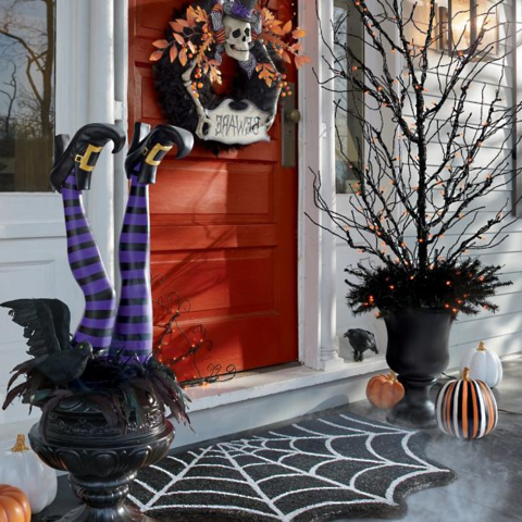 Witch Leg Stakes — Set of 2 for Spooky Yard Halloween Decor