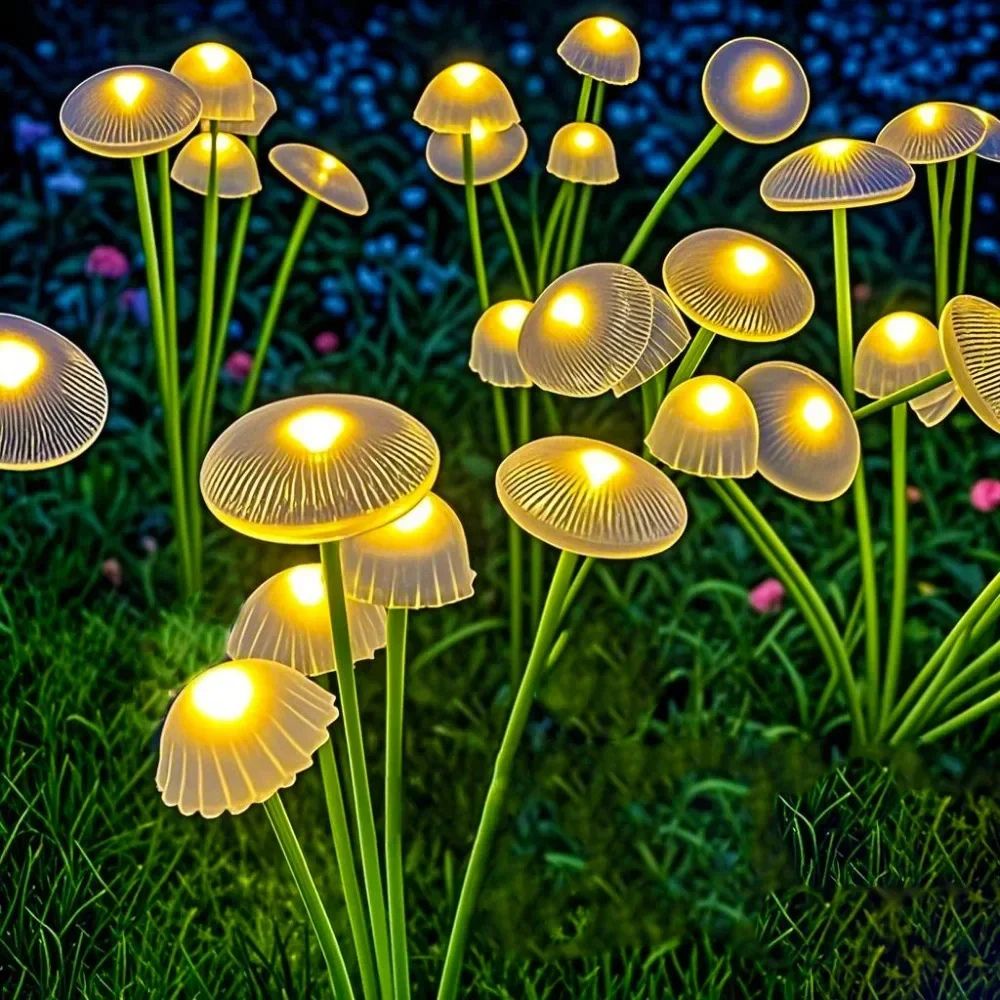Solar-Powered Swaying Mushroom Garden Lights for Whimsical Outdoor Decor