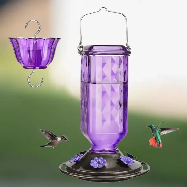 Leak-Proof Glass Hummingbird Feeder, 24 oz
