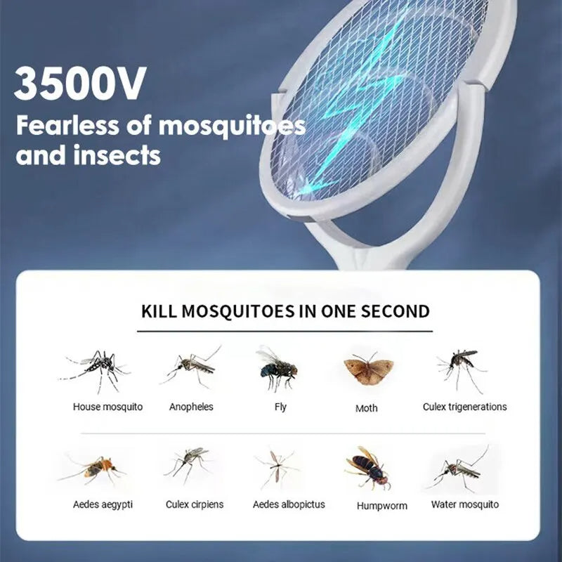 5-in-1 Fast-Charging Bug Zapper Racket — Quick, Powerful Insect Control