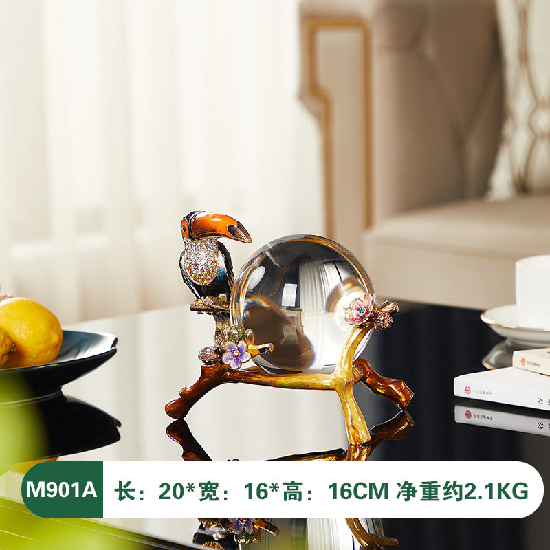 Modern Luxury Enamel Crystal Ball Decor for Home