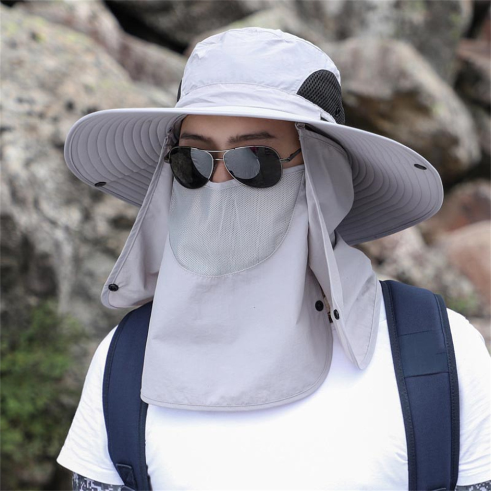Breathable Wide-Brim Sun Hat for Outdoor Fishing and Sun Protection