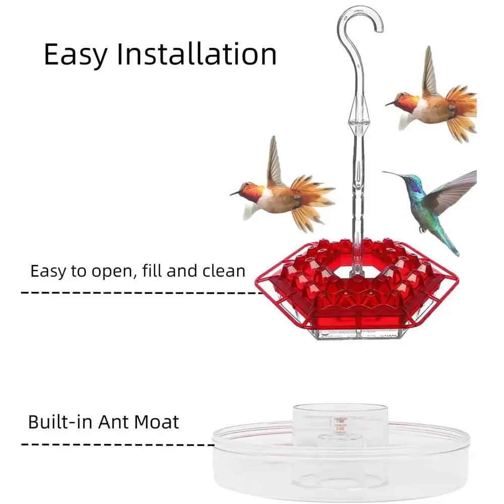 Ant-Proof Hummingbird Feeder with Outdoor Hanging Perch