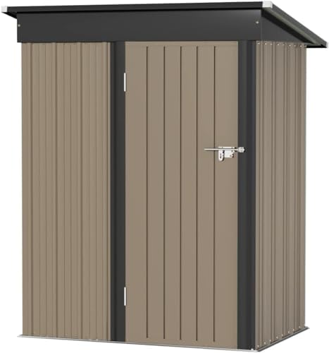 WWI Outdoor Storage Shed Lockable Metal Shed 189(L) X 122(W) X 188(H) cm Steel Anti-Corrosion Storage House Utility Tool Shed for Backyard Garden (6 * 4 FT)