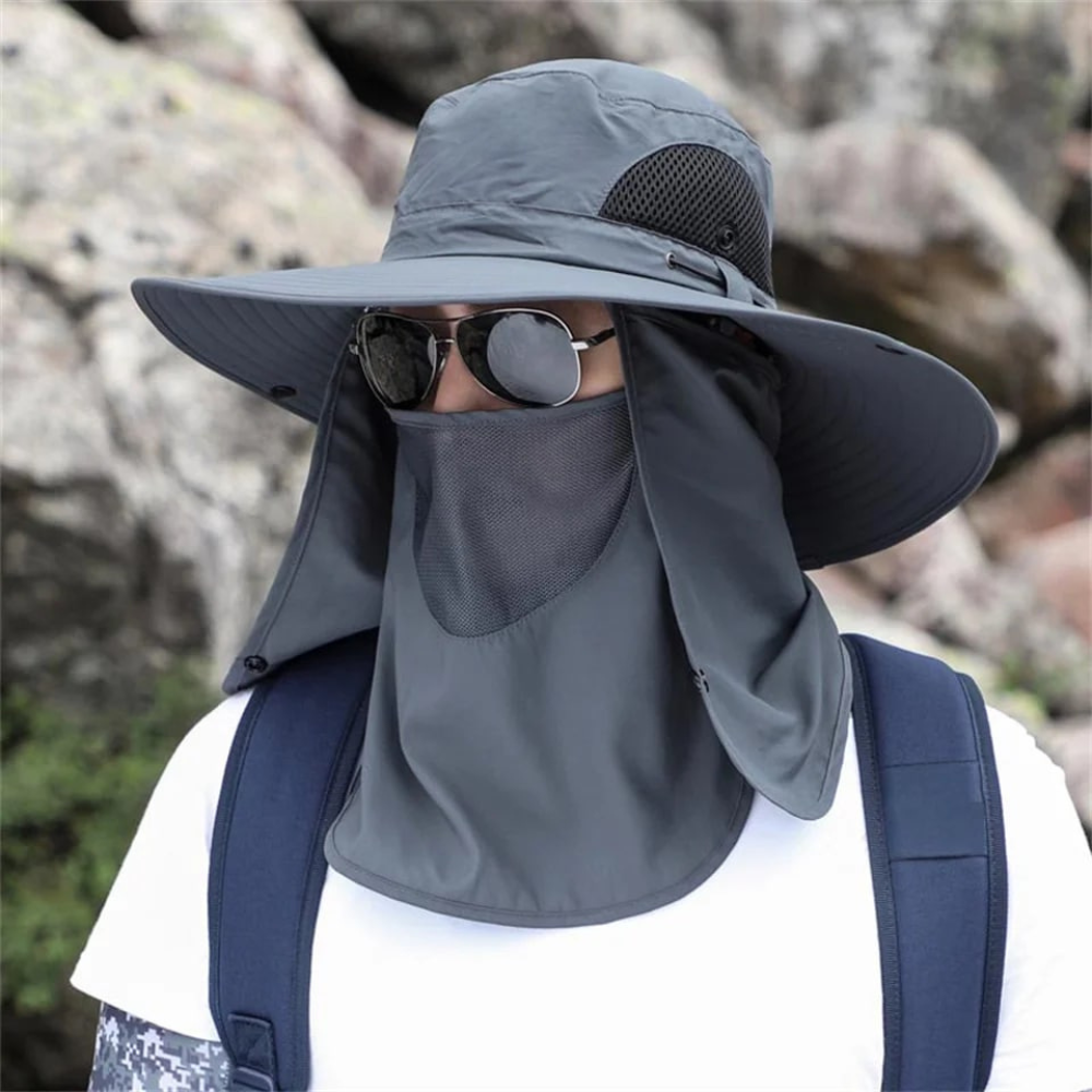 Breathable Wide-Brim Sun Hat for Outdoor Fishing and Sun Protection