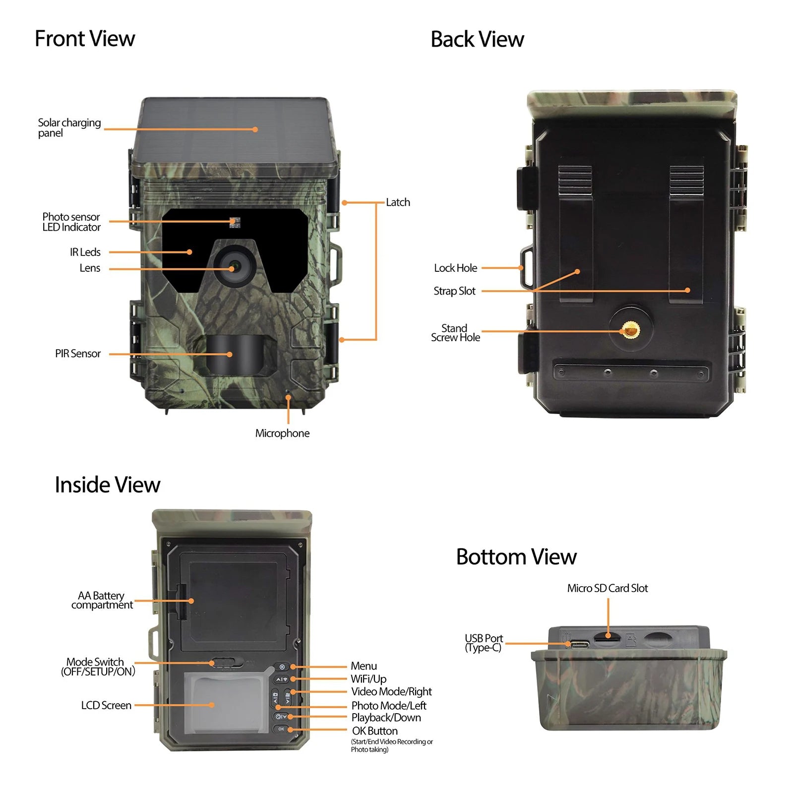Solar-Powered Night-Vision Trail Camera for Day and Night Wildlife Monitoring