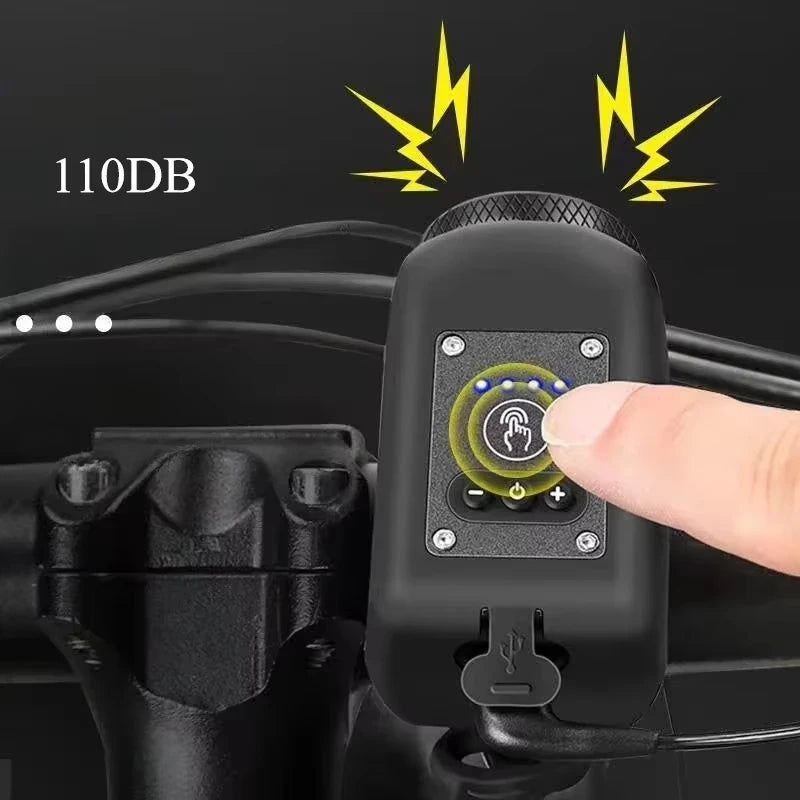 Premium E-Bike Horn & Front Light - Bright LED Headlight with Loud Horn