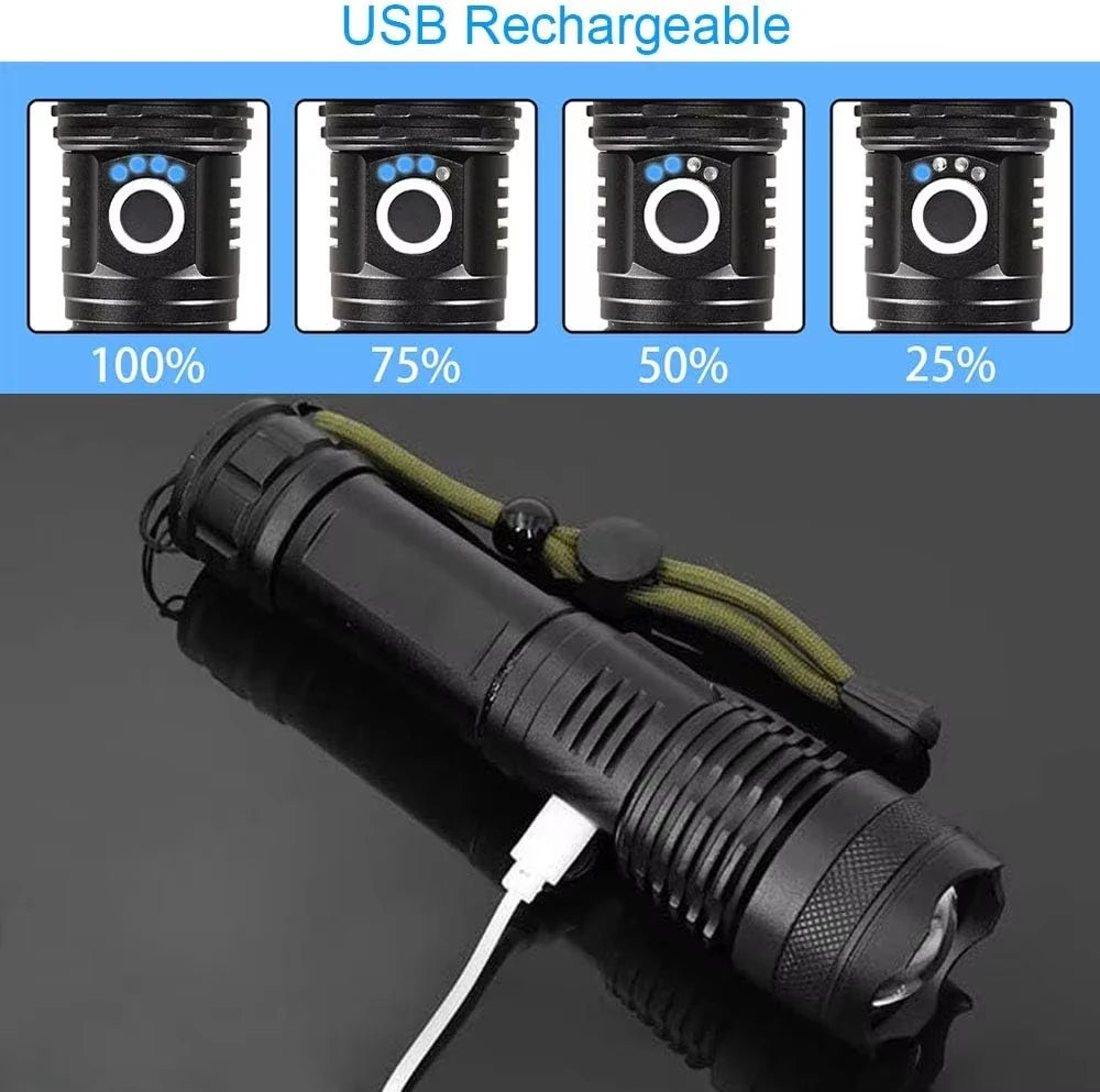 Ultra-Bright High-Lumen Rechargeable Flashlight
