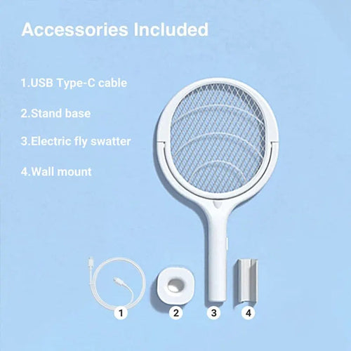 5-in-1 Fast-Charging Bug Zapper Racket — Quick, Powerful Insect Control
