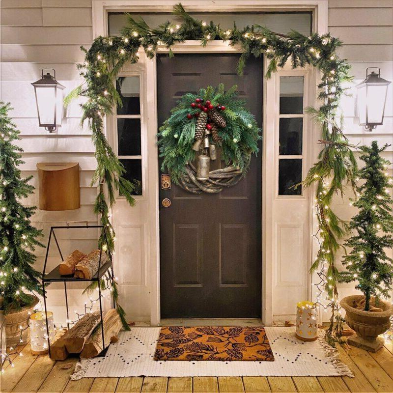 Rustic Farmhouse Christmas Wreath - Boho Chic Holiday Decor