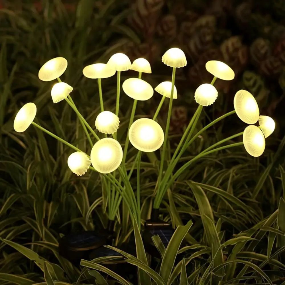 Solar-Powered Swaying Mushroom Garden Lights for Whimsical Outdoor Decor