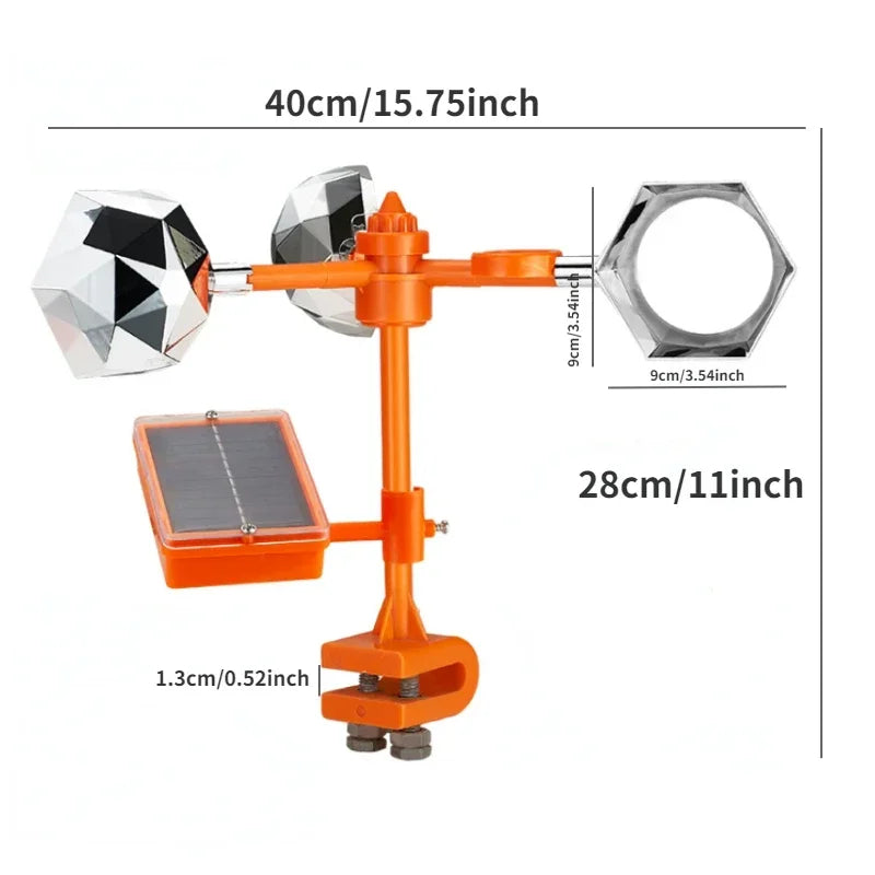 360-Degree Reflective Solar-Powered Bird Deterrent