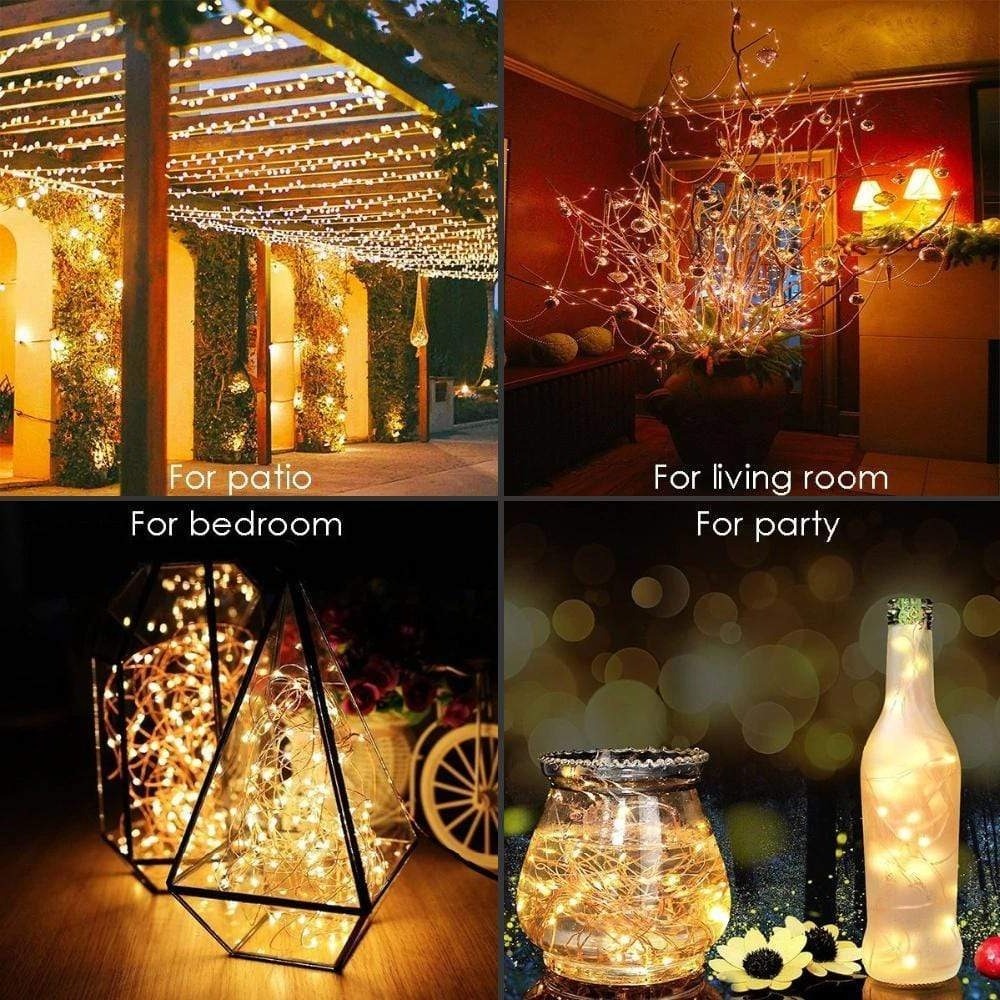 Outdoor Solar String Lights with Clear Cable