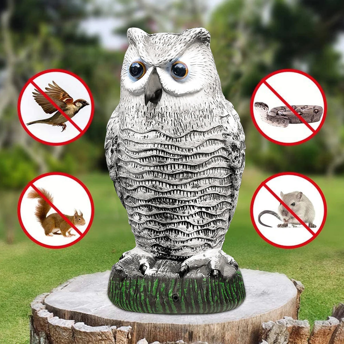Lifelike Owl Decoy for Bird Deterrence