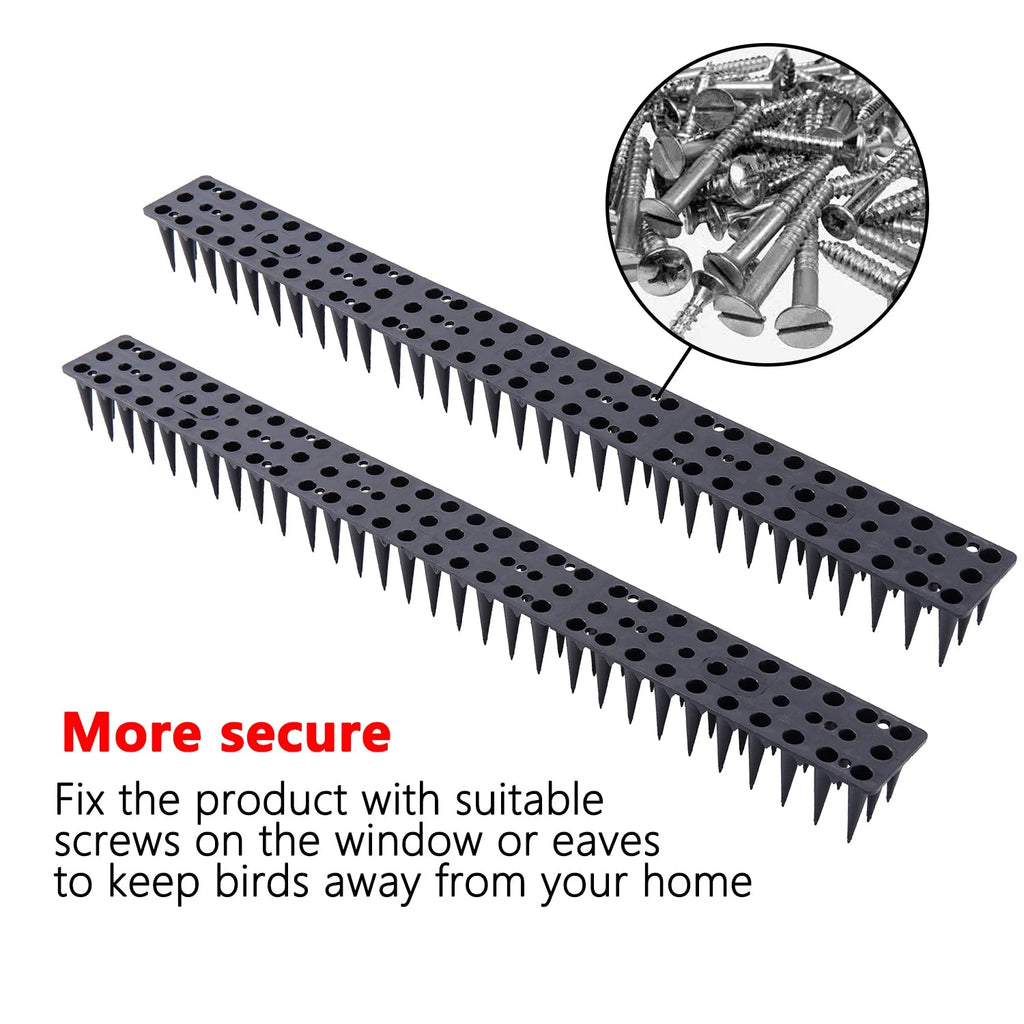 Plastic Bird Repeller Spikes - Durable Deterrent for Roofs, Patios, and Gutters