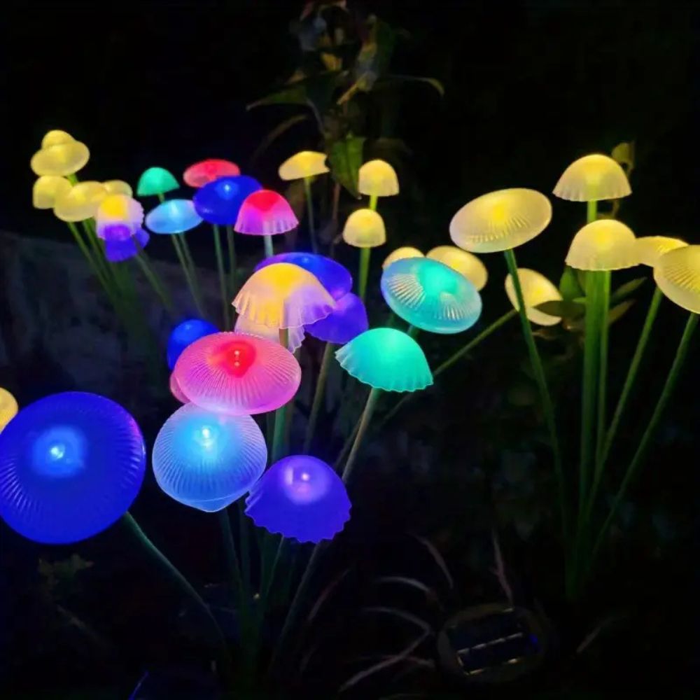 Solar-Powered Swaying Mushroom Garden Lights for Whimsical Outdoor Decor