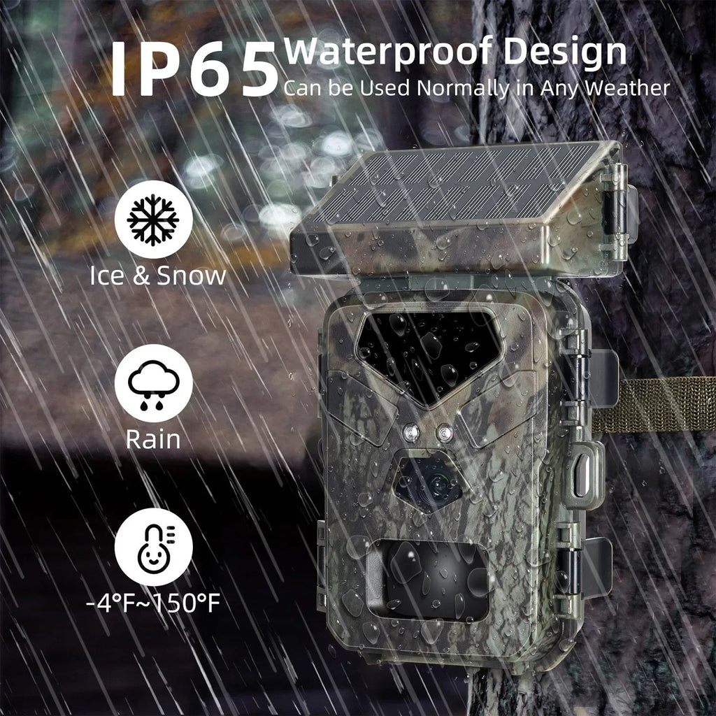 Slim Solar-Powered Trail Camera for Easy Setup and Long-Lasting Wildlife Monitoring