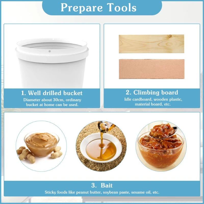 Humane Roller Mouse Trap for Buckets - Safe, Humane Capture