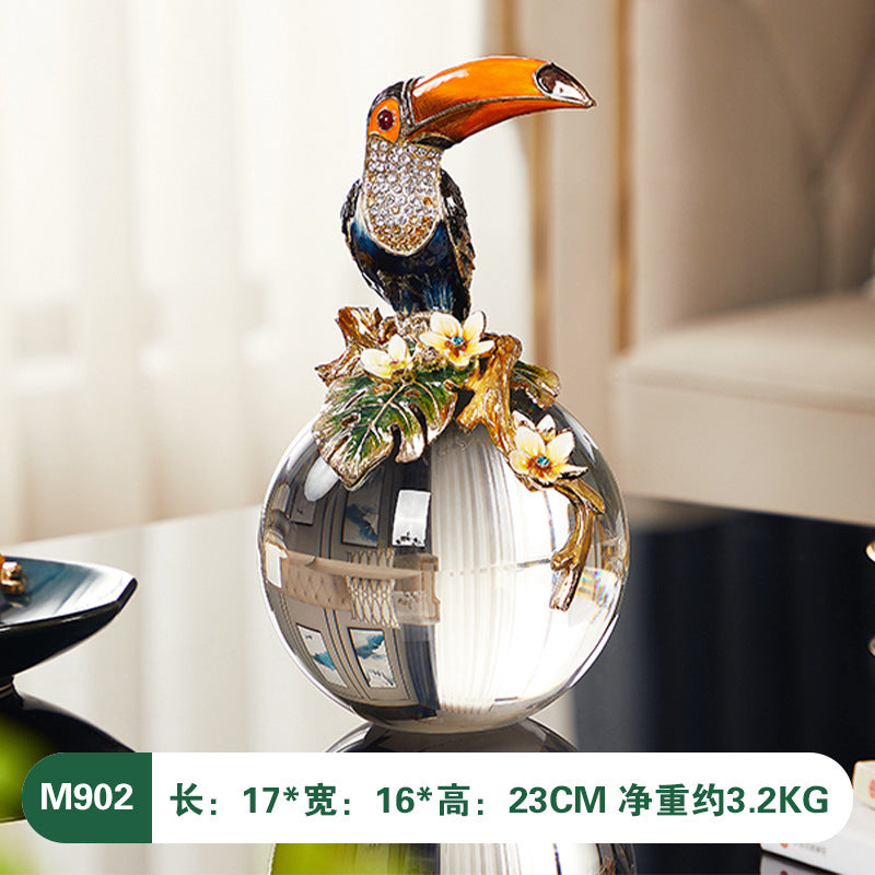 Modern Luxury Enamel Crystal Ball Decor for Home