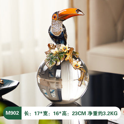 Modern Luxury Enamel Crystal Ball Decor for Home