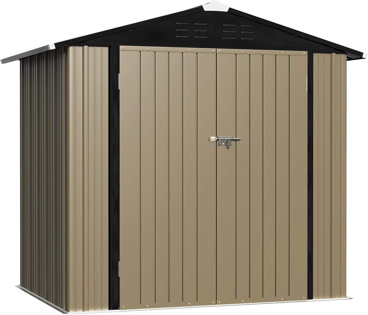 WWI Outdoor Storage Shed Lockable Metal Shed 189(L) X 122(W) X 188(H) cm Steel Anti-Corrosion Storage House Utility Tool Shed for Backyard Garden (6 * 4 FT)