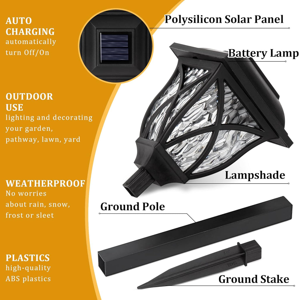 6-Pack LED Solar Pathway Lights for Garden & Outdoor Use