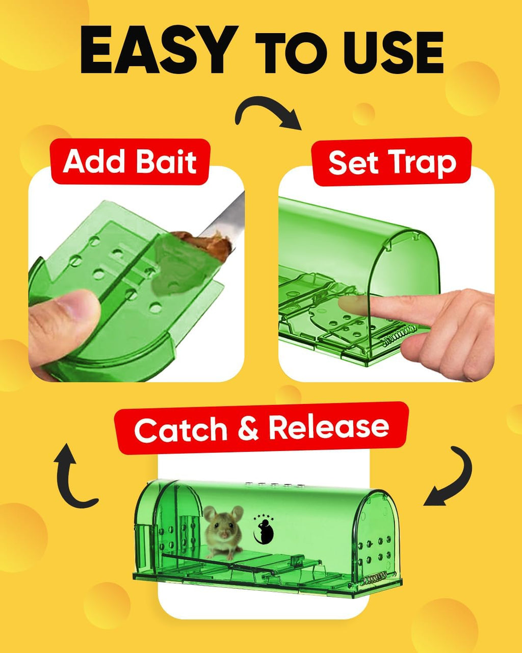 4-Pack Mouse Traps - Quick, Reliable Rodent Control