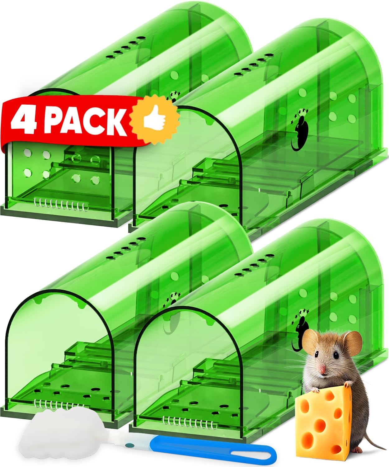 4-Pack Mouse Traps - Quick, Reliable Rodent Control