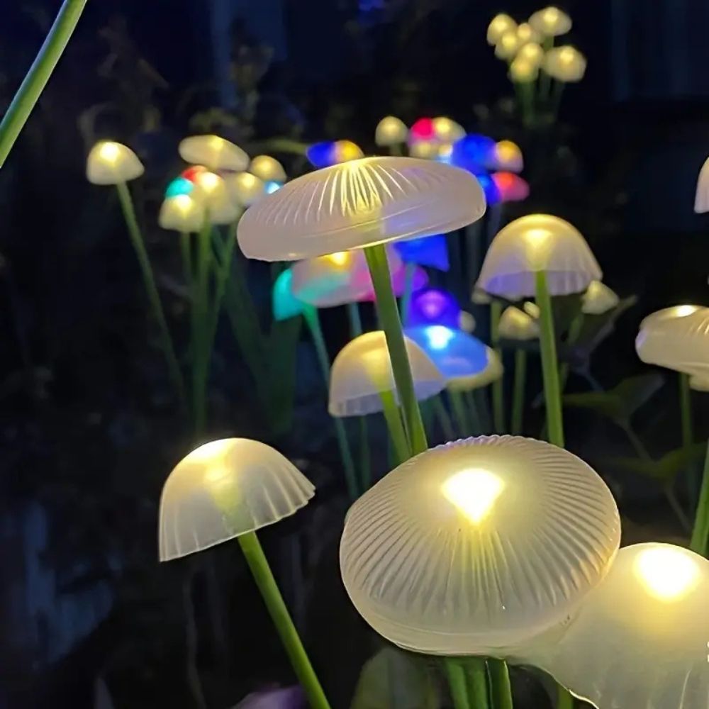 Solar-Powered Swaying Mushroom Garden Lights for Whimsical Outdoor Decor