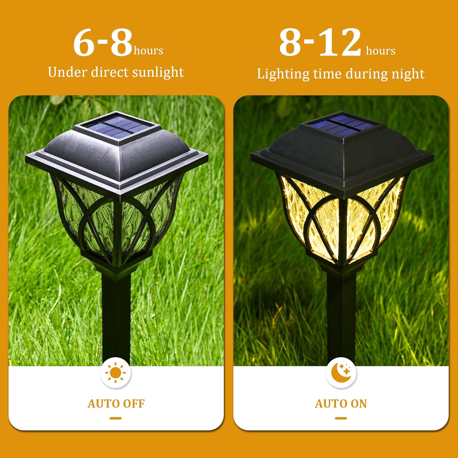6-Pack LED Solar Pathway Lights for Garden & Outdoor Use