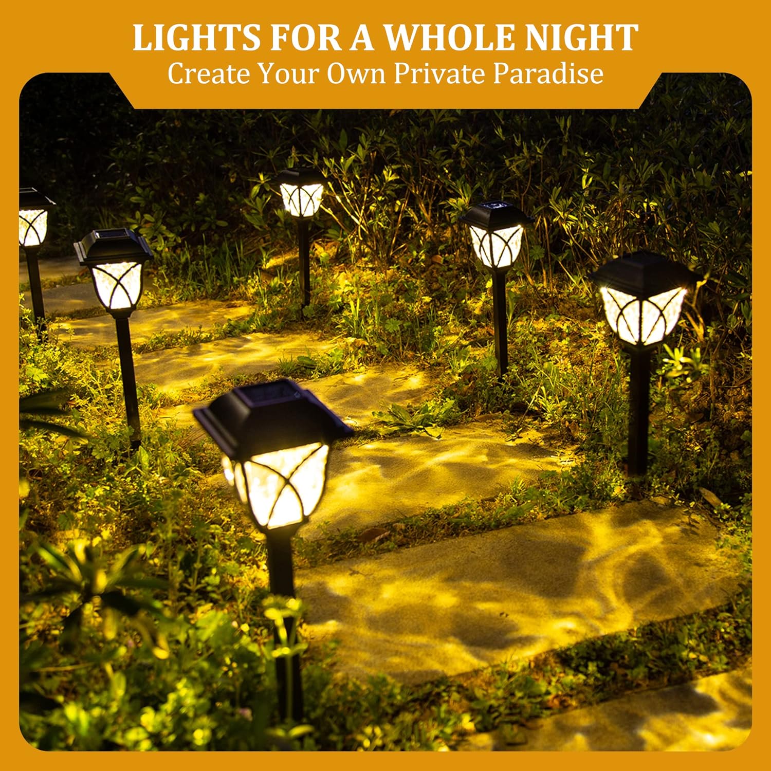6-Pack LED Solar Pathway Lights for Garden & Outdoor Use