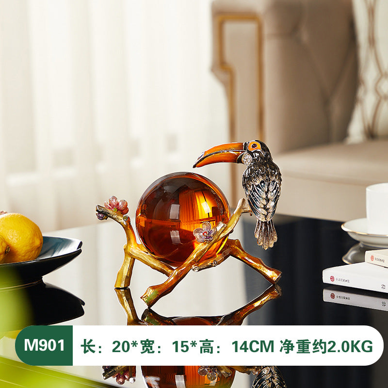 Modern Luxury Enamel Crystal Ball Decor for Home