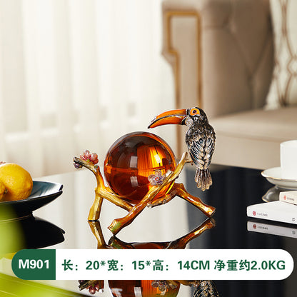 Modern Luxury Enamel Crystal Ball Decor for Home
