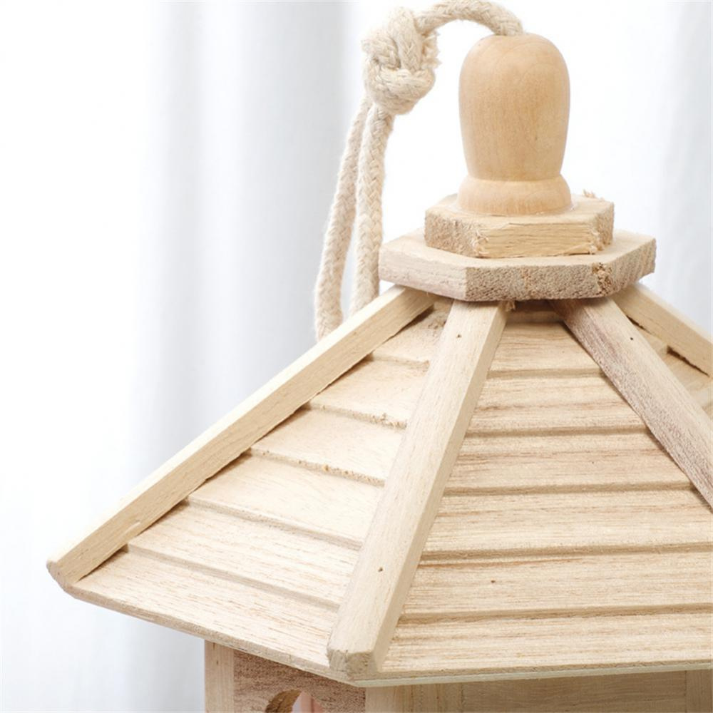 Clear Wooden Bird Feeder for Home Use